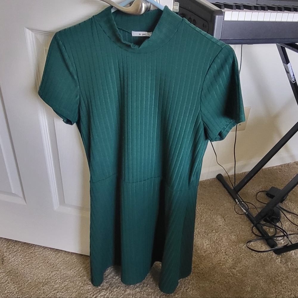 Francesca's Mi Ami Green Turtleneck Dress